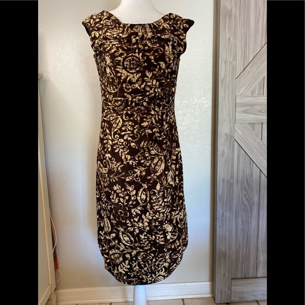 Lauren Ralph Lauren brown and tan floral dress 6